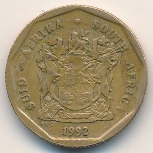 Монета 50 центов. 1992г. ЮАР. Стрелитция. (F)