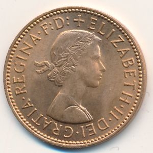 Монета 1/2 пенни. 1967г. Великобритания. Золотая лань. (F)