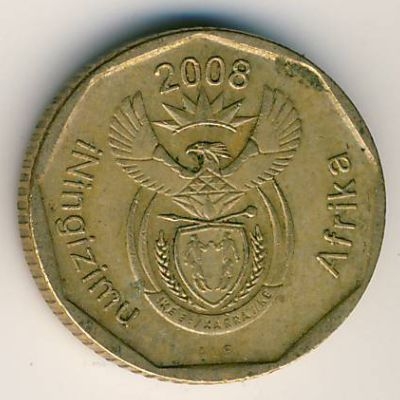 Монета 10 центов. 2008г. ЮАР. Лилия. (F)
