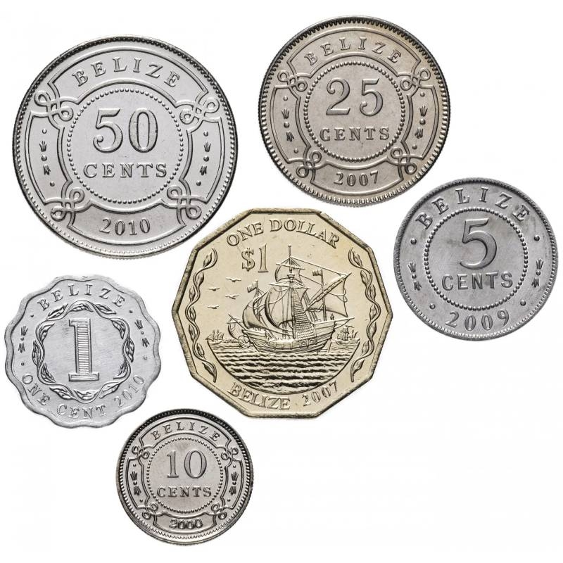 Набор монет Белиз 1991-2015г. UNC (6 шт.)