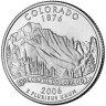 Монета квотер США. 2006г. (D). Colorado 1876. UNC