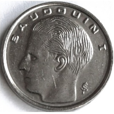 Монета 1 франк. 1989г. Бельгия. Надпись на французском - 'BELGIQUE'. (F)