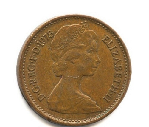 Монета 1/2 нового пенни. 1978г. Великобритания. (F)