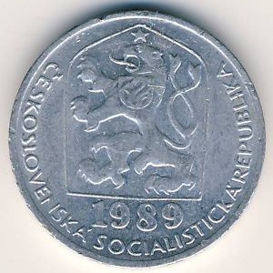 Монета 10 геллеров. 1989г. Чехословакия. (F)