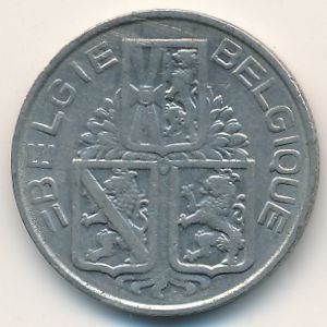 Монета 1 франк. 1939г. Бельгия. (BELGIË-BELGIQUE). (F)