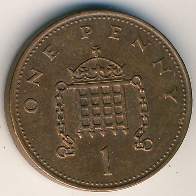 Монета 1 пенни. 2007г. Великобритания. (F)