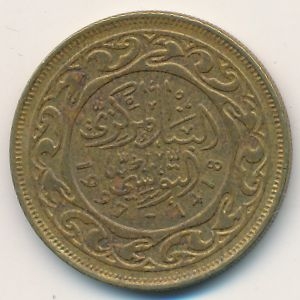 Монета 50 миллимов. 1997г. Тунис. (VF)