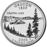 Монета квотер США. 2005г. (D). Oregon 1859. UNC