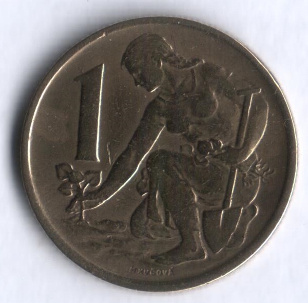 Монета 1 крона. 1976г. Чехословакия. (F)
