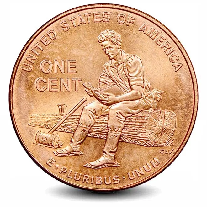Монета 1 цент. 2009г. 200 лет со дня рождения Авраама Линкольна - Юность в Индиане. (VF)