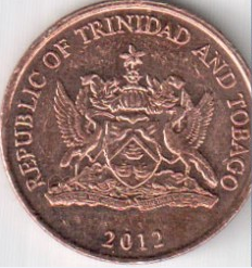 Монета 5 центов. 2012г. Тринидад и Тобаго. Райская птица. (VF)