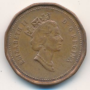 Монета 1 цент. 1993г. Канада. (F)