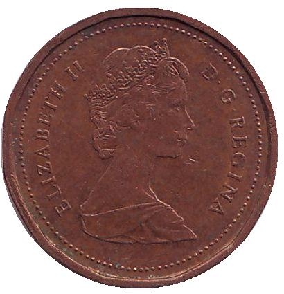 Монета 1 цент. 1985г. Канада. (F)