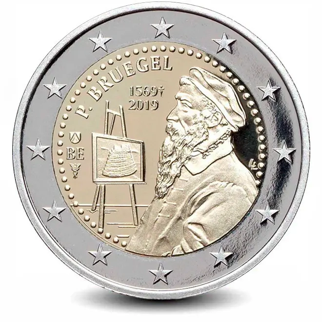 Монета 2 евро. 2019г. Бельгия. «450 лет со дня смерти Питера Брейгеля Старшего». (UNC)