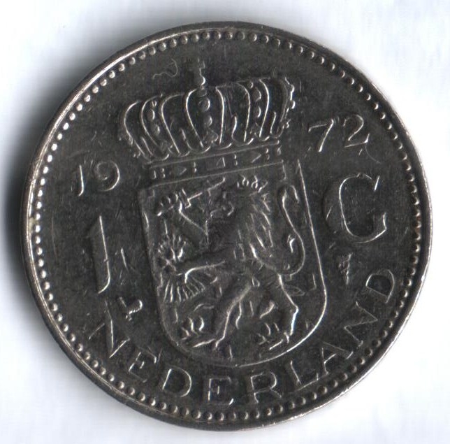 Монета 1 гульден. 1972г. Нидерланды. (F)