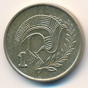 Монета 1 цент. 1988г. Кипр. Птица. (VF)