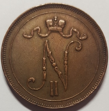 Монета 10 пенни. 1914г. (Регулярный выпуск). (VF)