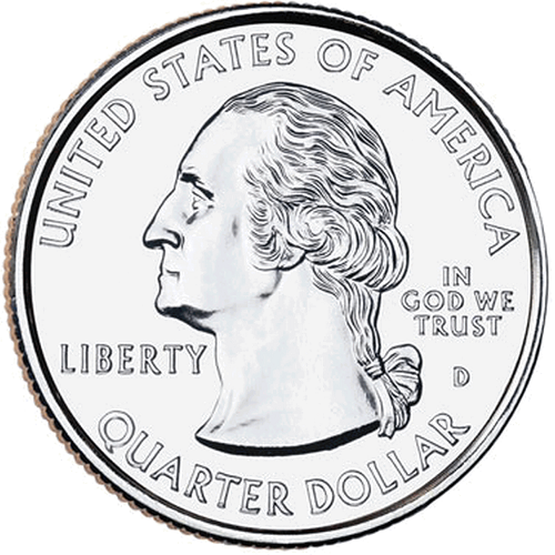 Монета квотер США. 2004г. (D). Michigan 1837. UNC