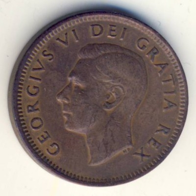 Монета 1 цент. 1952г. Канада. (F)