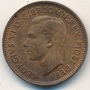 Монета 1 фартинг. 1951г.  Великобритания. Королек. (F)