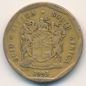Монета 50 центов. 1993г. ЮАР. Стрелитция. (F)