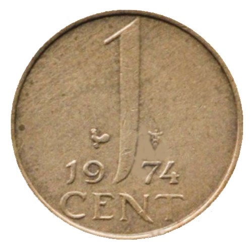 Монета 1 цент. 1974г. Нидерланды. (F)