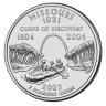 Монета квотер США. 2003г. (P). Missouri 1821. UNC