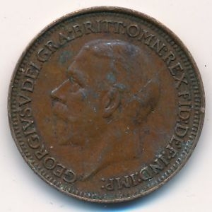 Монета 1 фартинг. 1929г. Великобритания. (F)