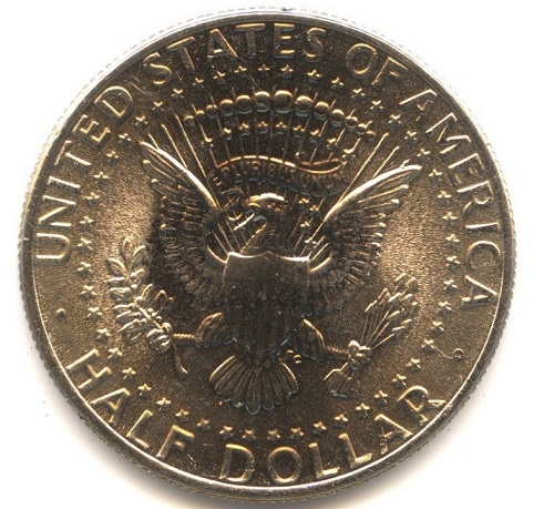 Монета 50 центов. 1994г. (P). США. Халф Доллар Кеннеди (Kennedy Half Dollar). UNC