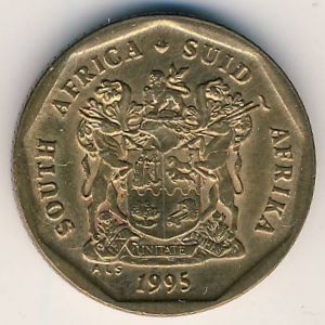 Монета 20 центов. 1995г. ЮАР. Цветок протея. (F)