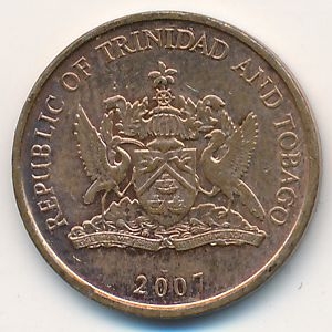 Монета 1 цент. 2007г. Тринидад и Тобаго. Колибри. (F)
