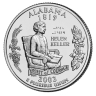 Монета квотер США. 2003г. (D). Alabama 1819. UNC