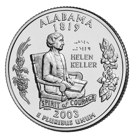 Монета квотер США. 2003г. (D). Alabama 1819. UNC