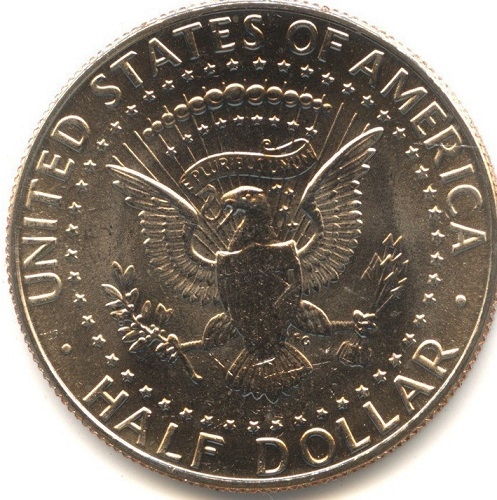 Монета 50 центов. 1990г. (D). США. Халф Доллар Кеннеди (Kennedy Half Dollar). UNC