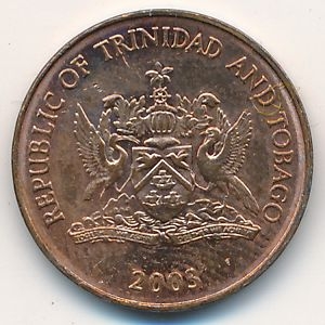 Монета 1 цент. 2005г. Тринидад и Тобаго. Колибри. (F)
