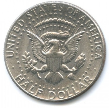 Монета 50 центов. 1984г. (P). США. Халф Доллар Кеннеди (Kennedy Half Dollar). UNC