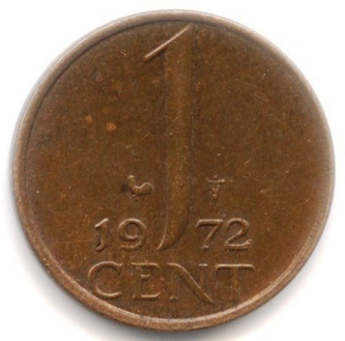 Монета 1 цент. 1972г. Нидерланды. (F)