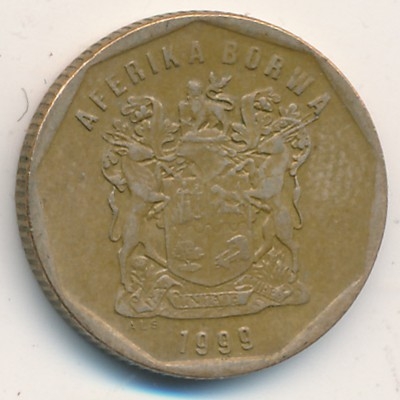 Монета 20 центов. 1999г. ЮАР. Цветок протея. (F)
