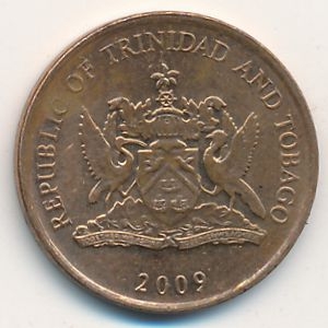 Монета 1 цент. 2009г. Тринидад и Тобаго. Колибри. (F)