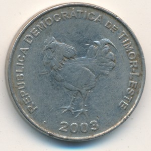 Монета 10 сентаво. 2003г. Восточный Тимор. Петух. (F)