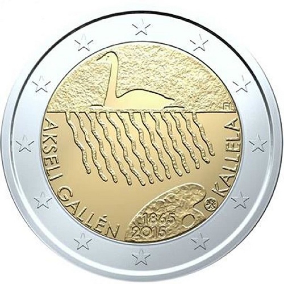 Монета 2 евро. 2015г. Финляндия. «150 лет со дня рождения Аксели Галлен-Каллела». (UNC)