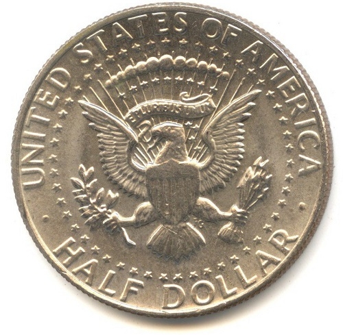 Монета 50 центов. 1981г. (D). США. Халф Доллар Кеннеди (Kennedy Half Dollar). UNC