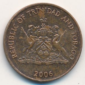 Монета 1 цент. 2006г. Тринидад и Тобаго. Колибри. (F)
