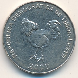 Монета 10 сентаво. 2006г. Восточный Тимор. Петух. (F)