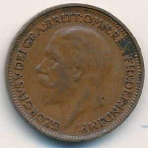 Монета 1 фартинг. 1928г. Великобритания. (F)