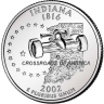Монета квотер. США. 2002г. Indiana 1816. (D). (UNC)