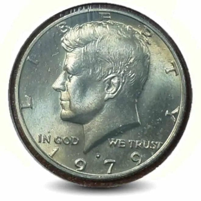 Монета 50 центов. 1979г. (D). США. Халф Доллар Кеннеди (Kennedy Half Dollar). UNC