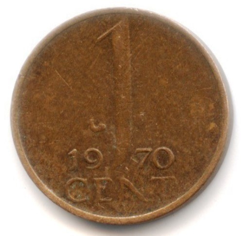 Монета 1 цент. 1970г. Нидерланды. (F)
