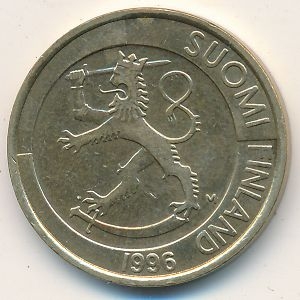 Монета 1 марка. 1996г. Финляндия. (F)