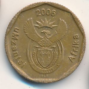 Монета 20 центов. 2006г. ЮАР. Цветок протея. (F)